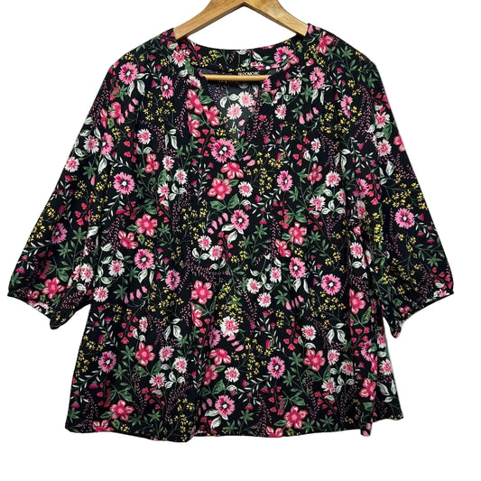 BloomChic Black Floral Top - Size 18/20