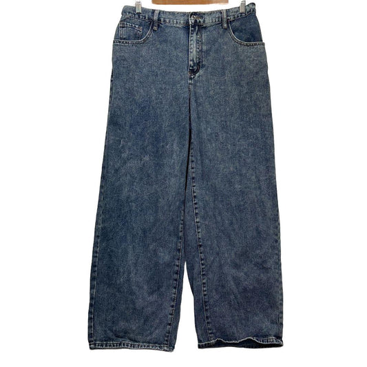 Blue Denim Wide Leg Jeans - Size 0XL