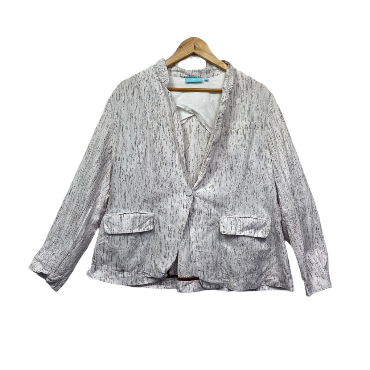 Blue Illusion Black Linen Long Sleeve Jacket - Size XL/16