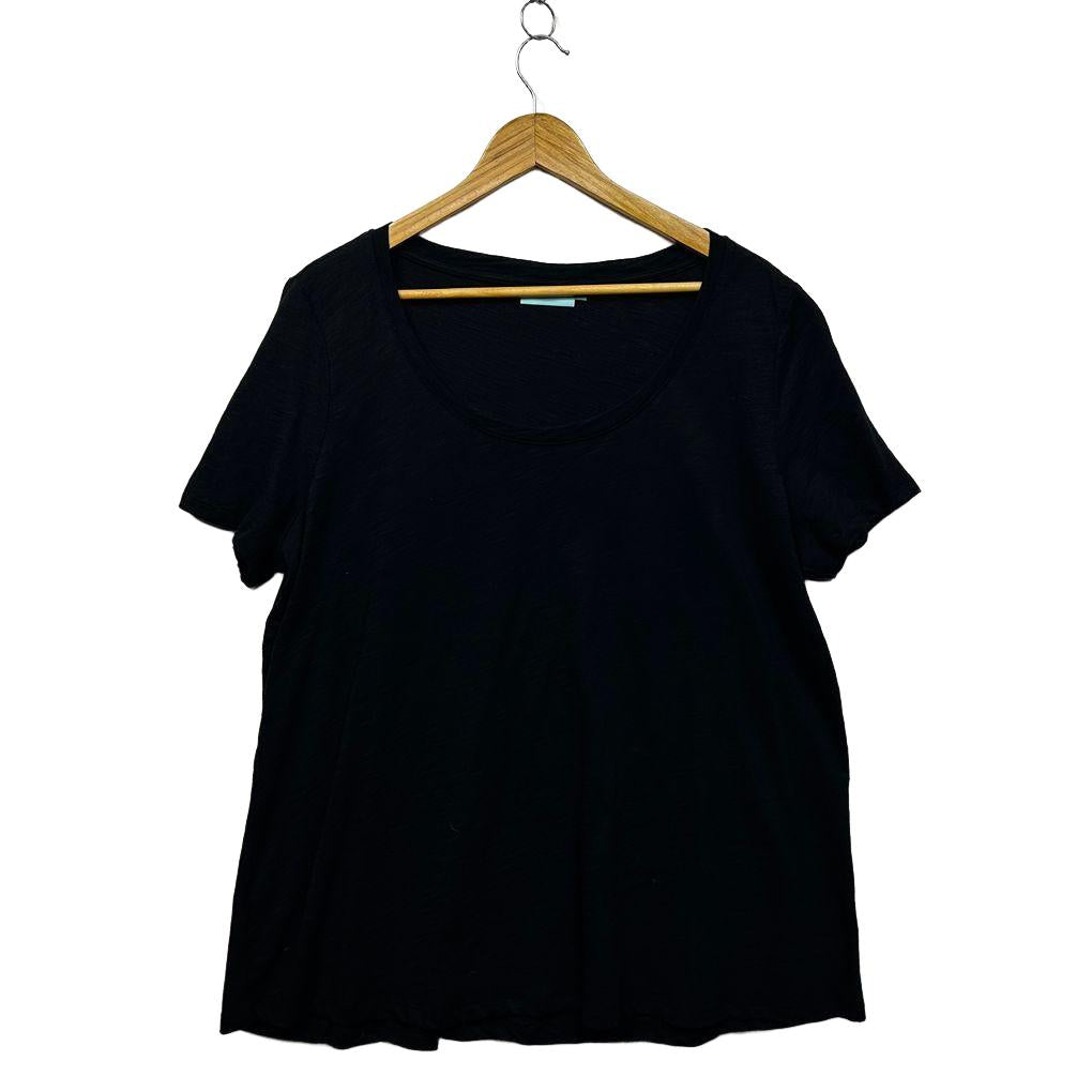 Blue Illusion Black Plus Size Organic Cotton T-Shirt - Size 3L