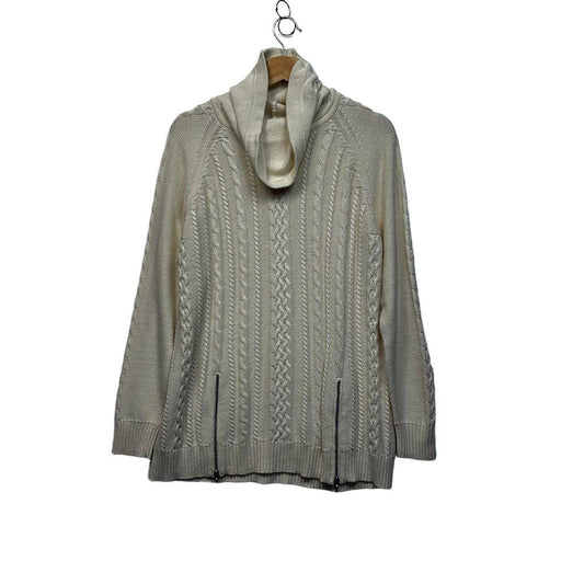 Blue Illusion Cream Cotton Wool Jumper - Size L