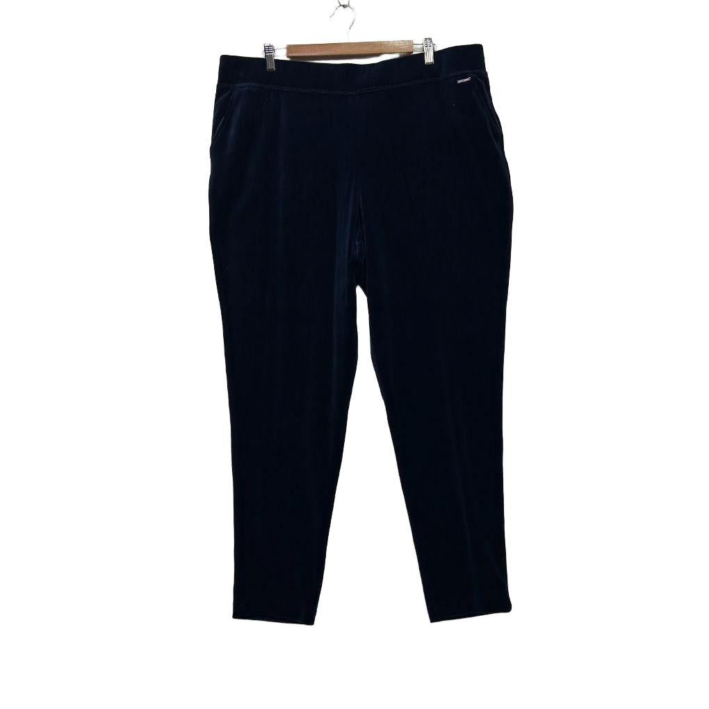 Blue Illusion Navy Velvet Cotton Pants - Size 18/20
