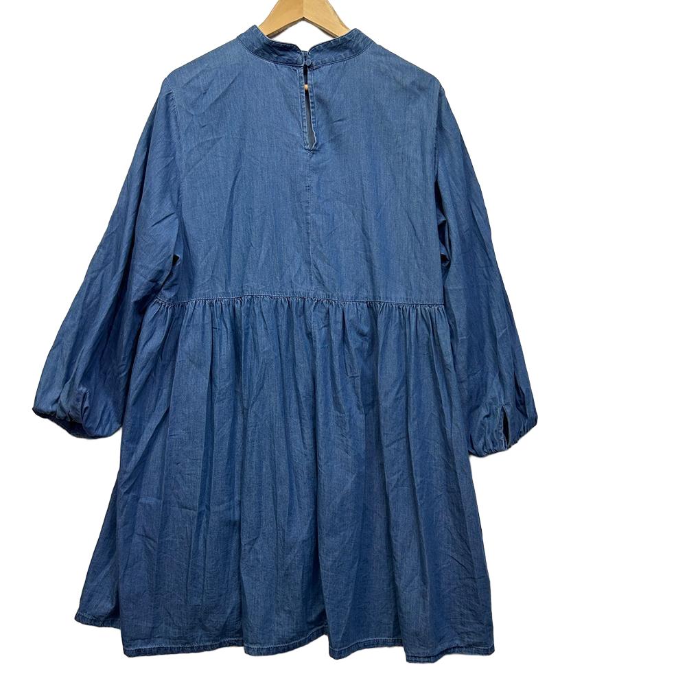 Blue Denim Smock Dress - Size- 22/24