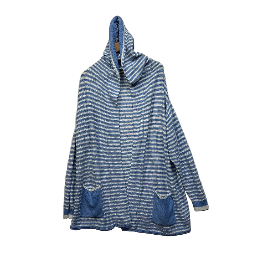 Blue Striped Hooded Jumper - Size XL
