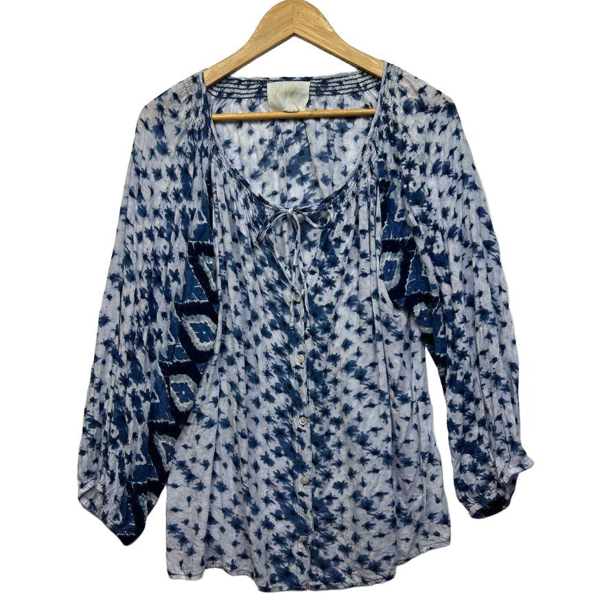 Boho Bird Blue Top - Size 14