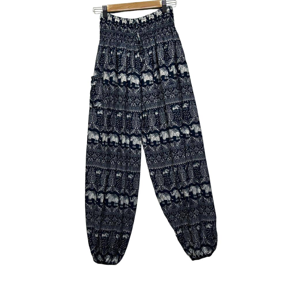 Boho Navy Plus Size Harem Pants - Size 14/16