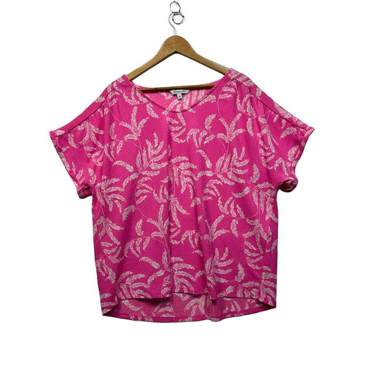 Bonmarché Pink Fern Print Top - Size 24
