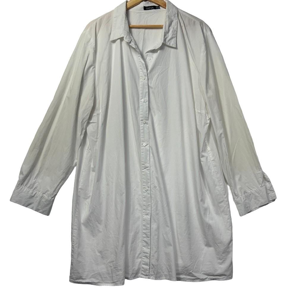 Boohoo White Cotton Shirt - Size 28