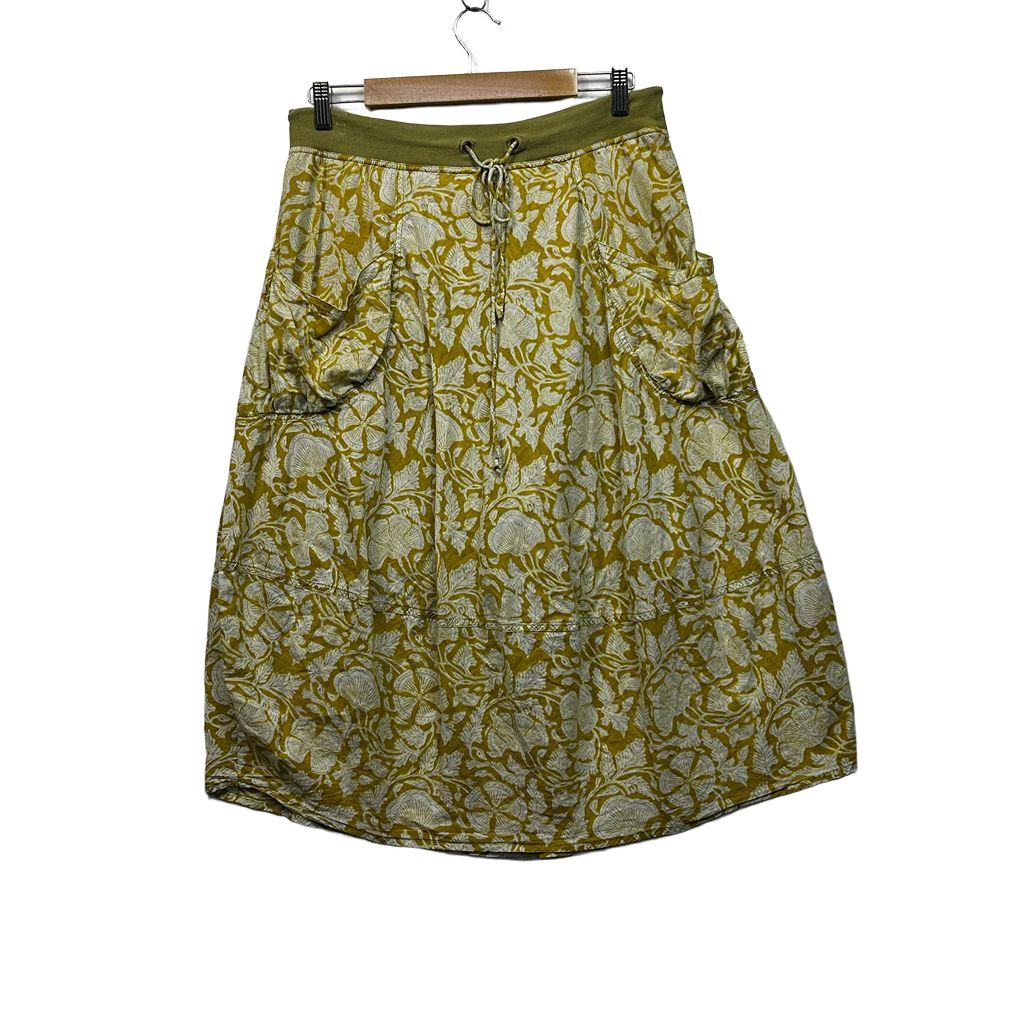 Boom Shankar Olive Cotton Skirt - Size 14