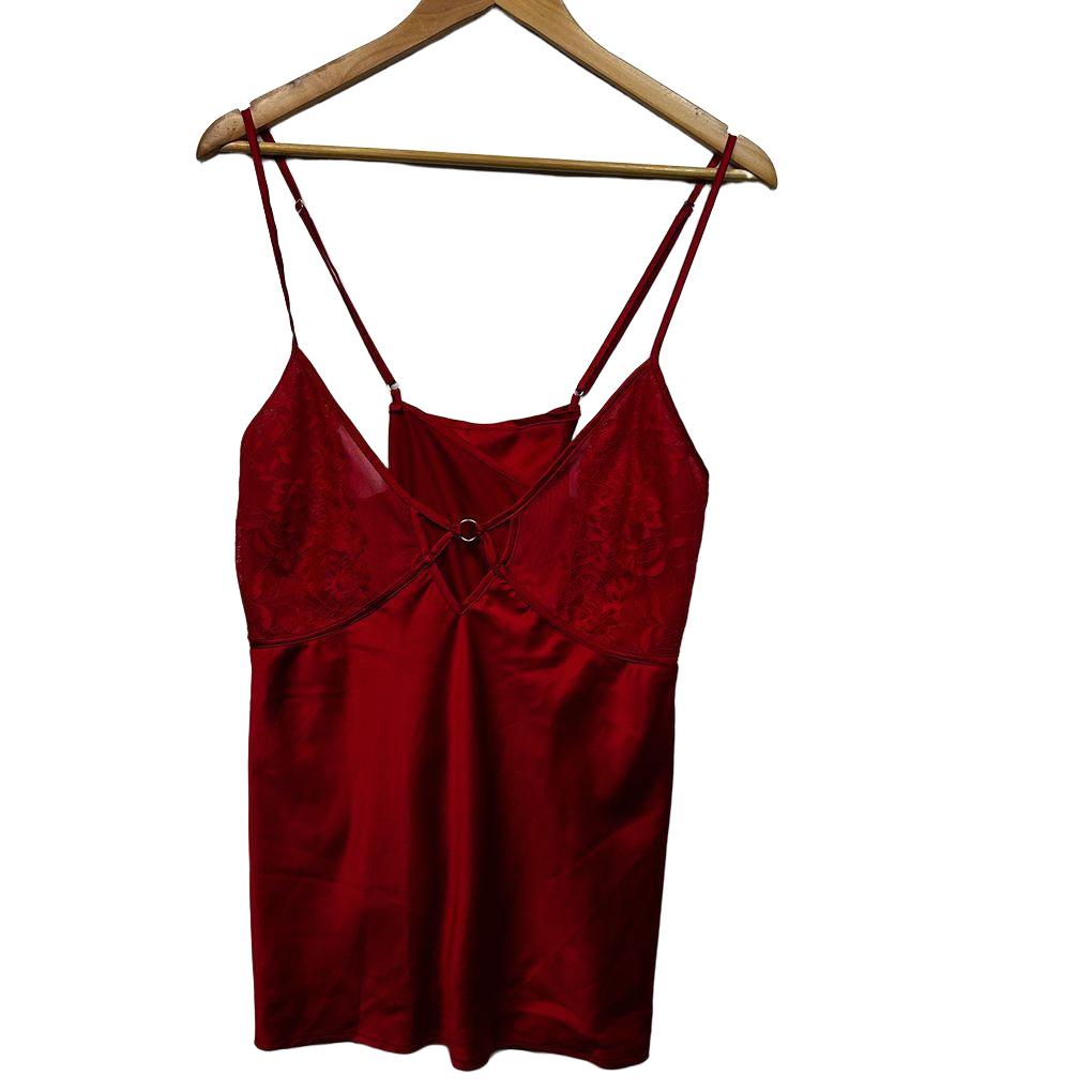 Bras N Things Red Satin Chemise - Size 20