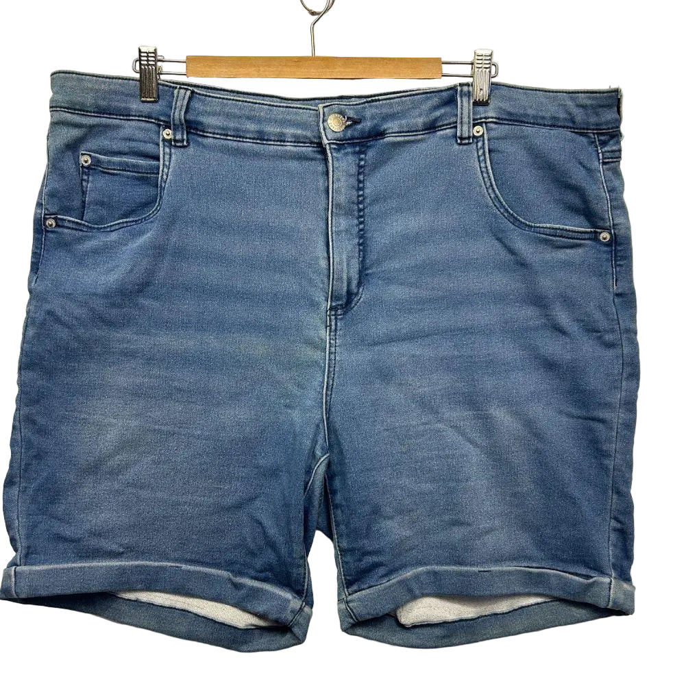 Breakers Blue Cotton Denim Shorts - Size 22