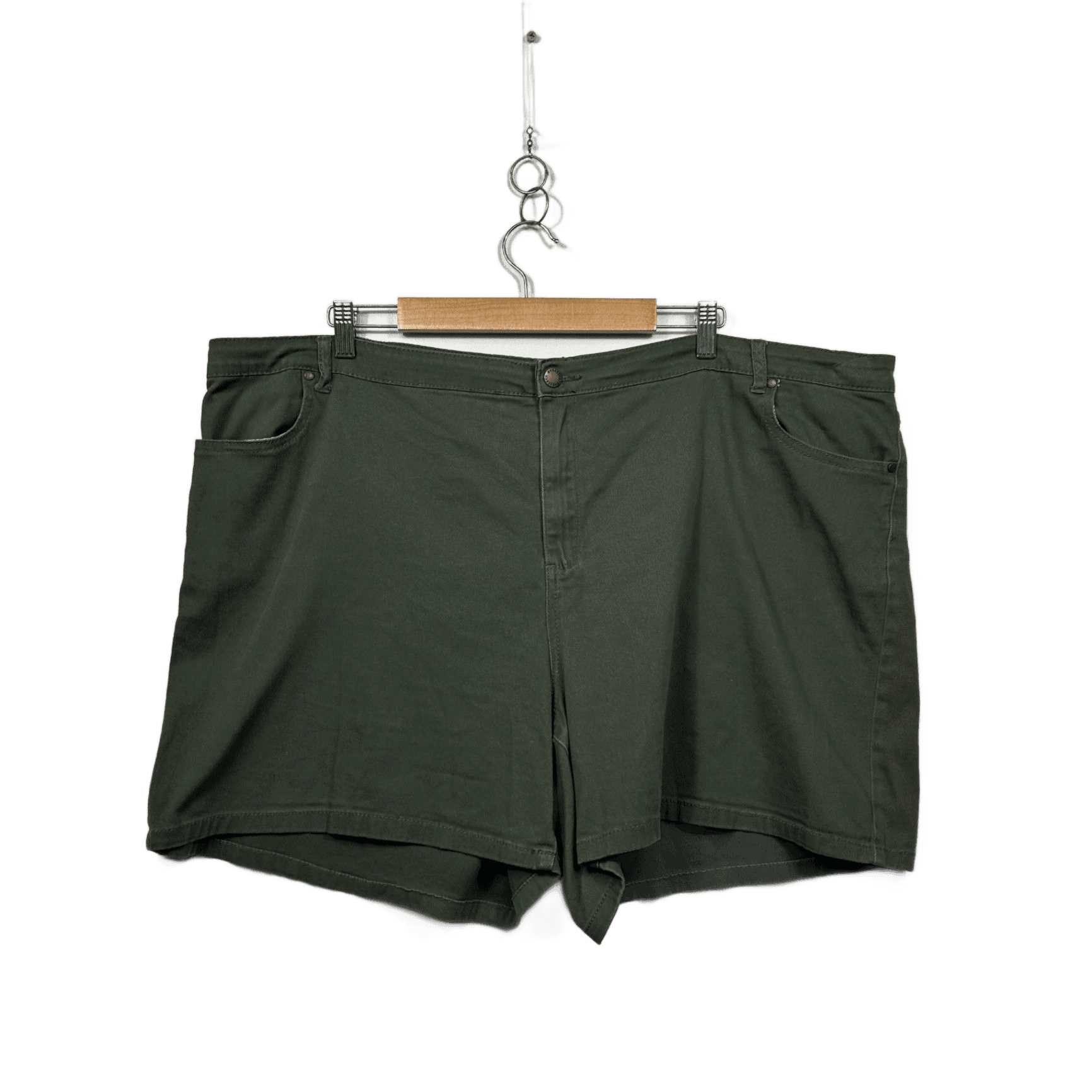 Breakers Olive Green Plus Size Cotton Bermuda Shorts - Size 26