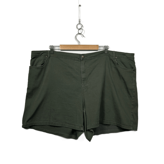 Breakers Olive Green Plus Size Cotton Bermuda Shorts - Size 26