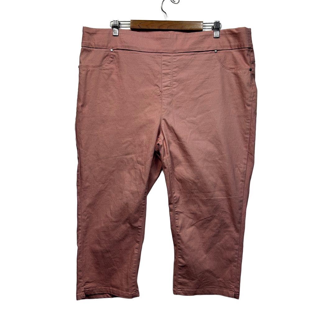 Breakers Pink Plus Size Cotton Capri Pants - Size 20