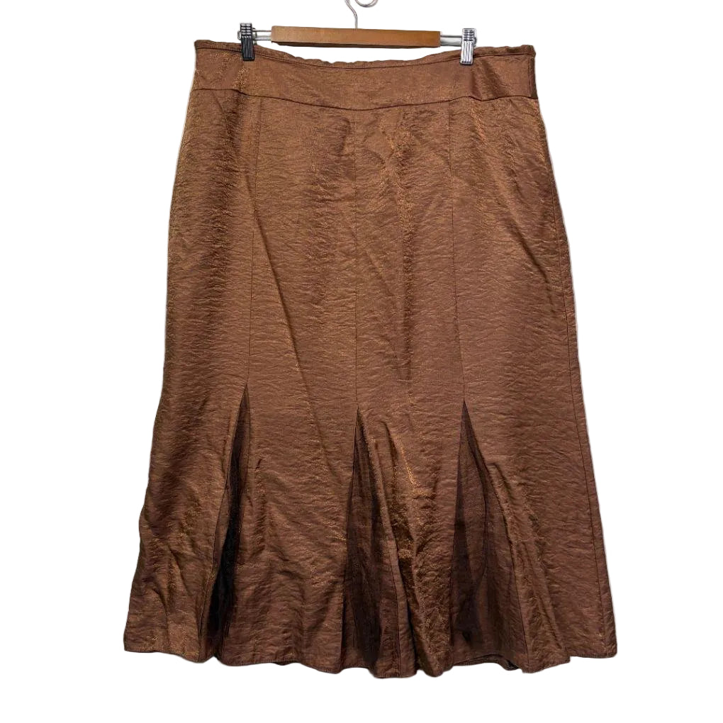 Vintage Metallic Brown Skirt - Size 16/18/20