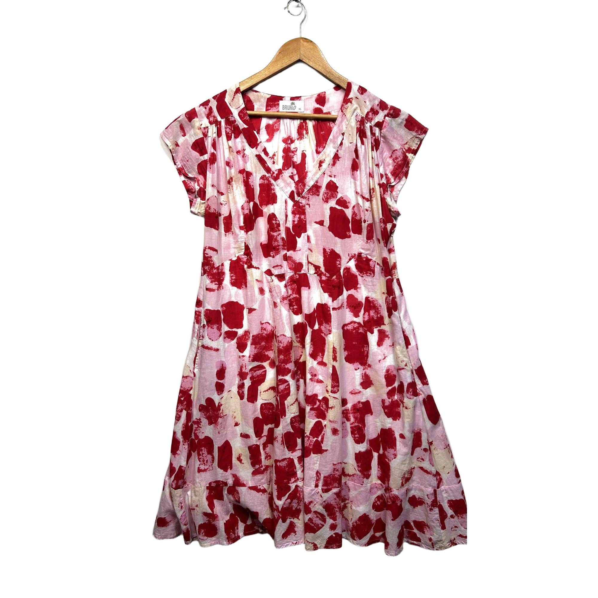 Brunio Red Cotton Dress - Size XL