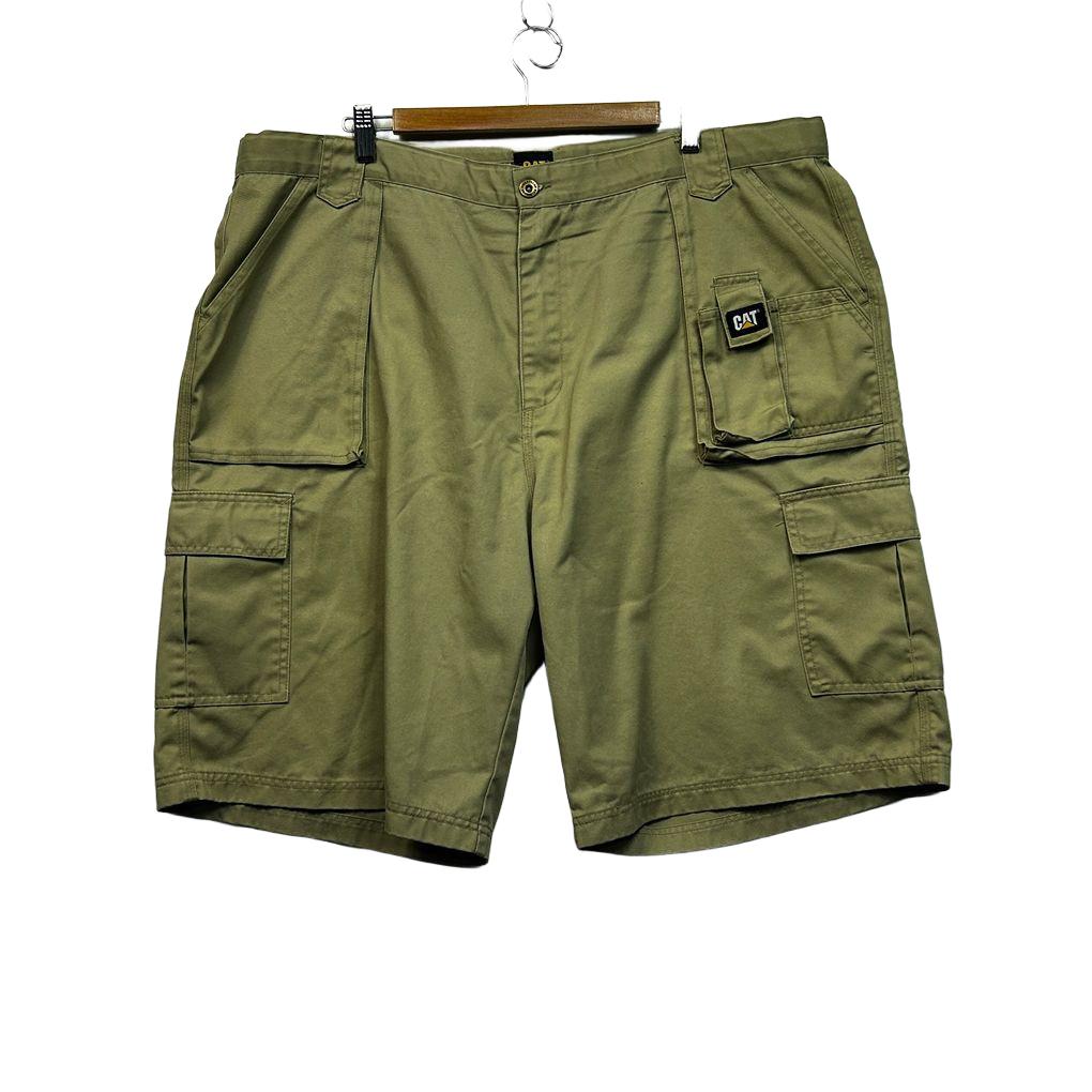 CAT Khaki Cotton Workwear Mens Cargo Shorts - Size 44