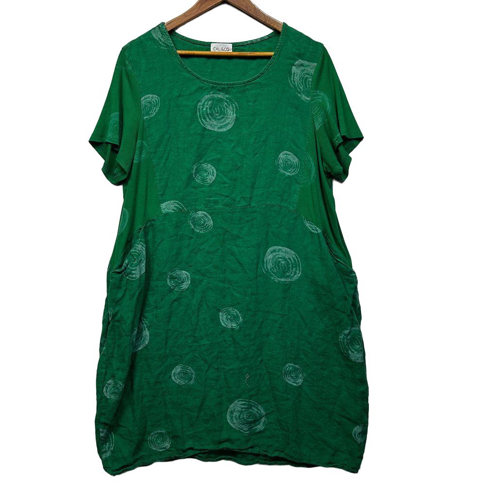 Cali&Co Green Plus Size Linen Dress - Size XXL