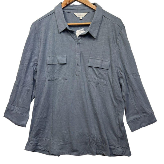 Capture Blue Cotton Top - Size 22