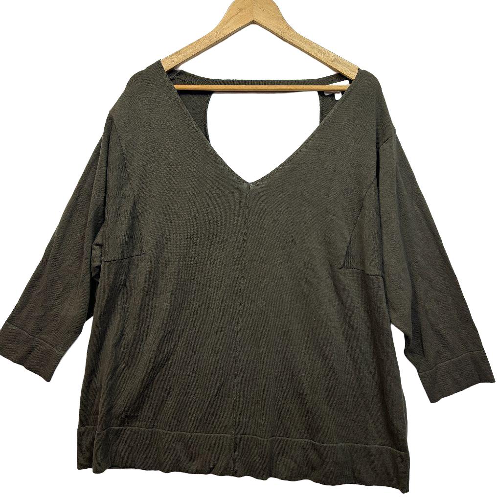 Capture Green Cotton Knit Top - Size 3XL