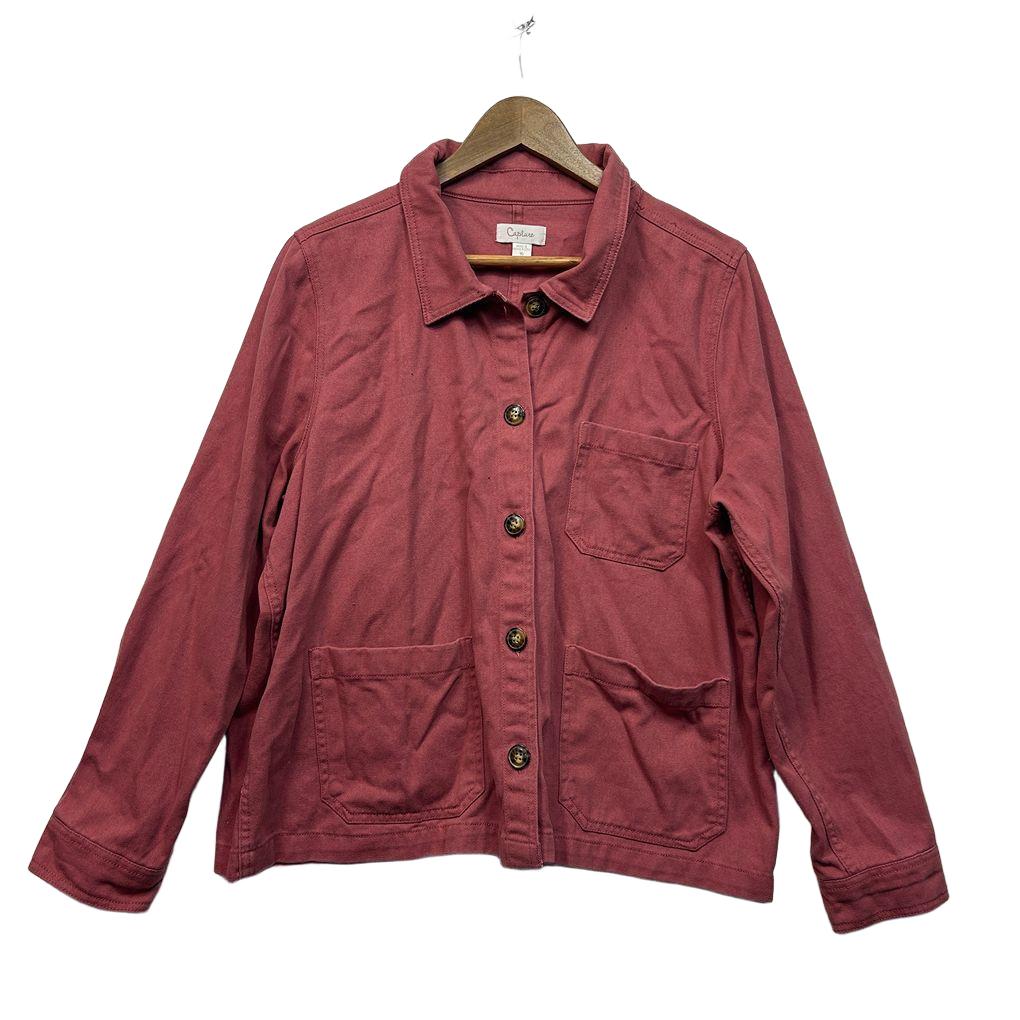 Capture Pink Cotton Jacket - Size 16