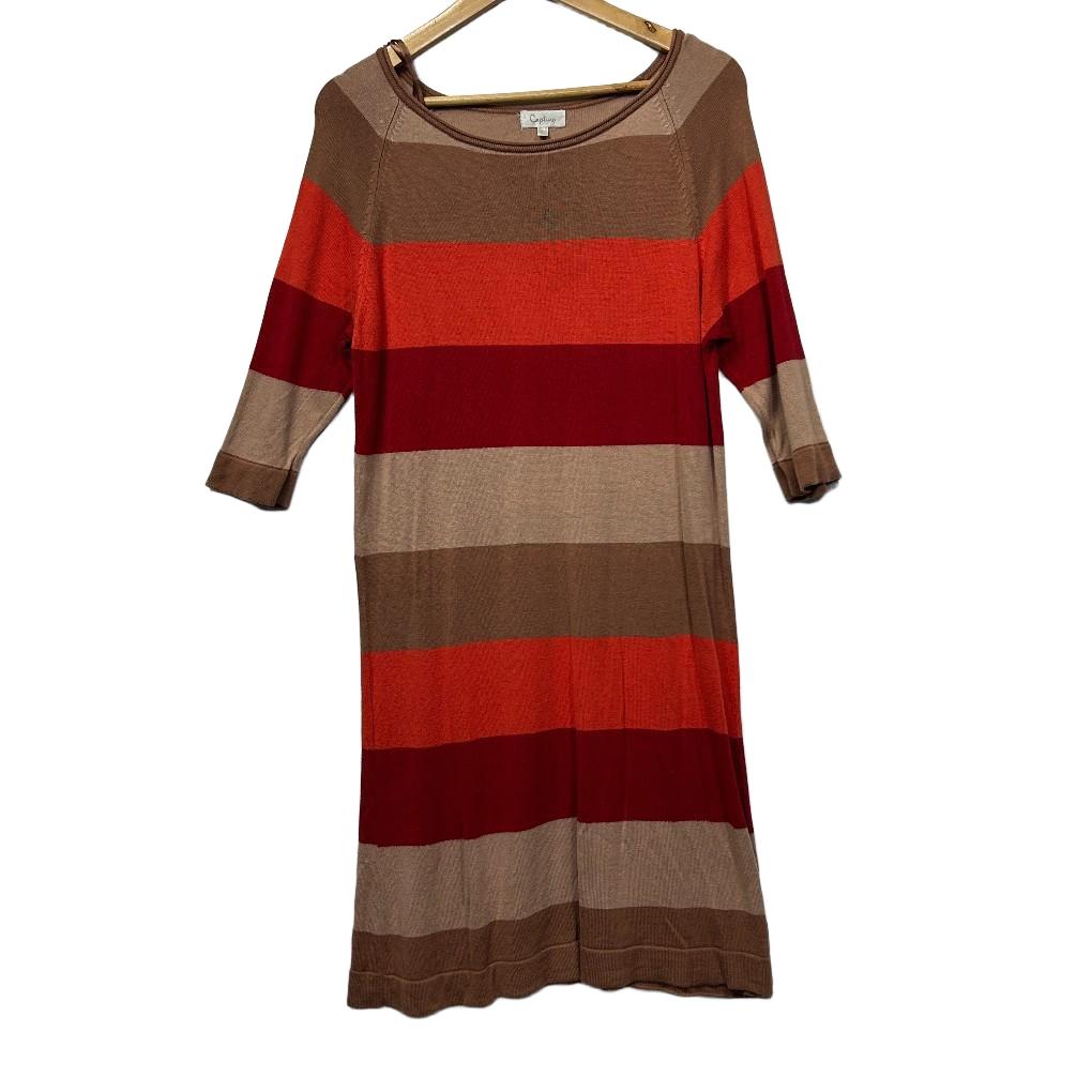 Capture Rust Striped Knit Dress - Size L