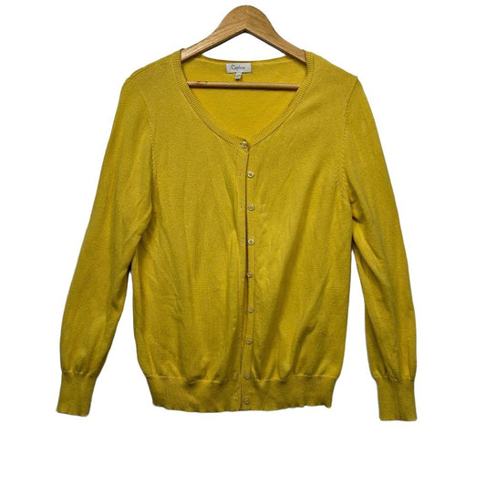 Capture Yellow Cotton Long Sleeve Cardigan - Size L