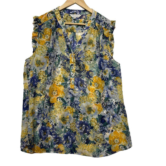 Capture Yellow Floral Blouse - Size 18
