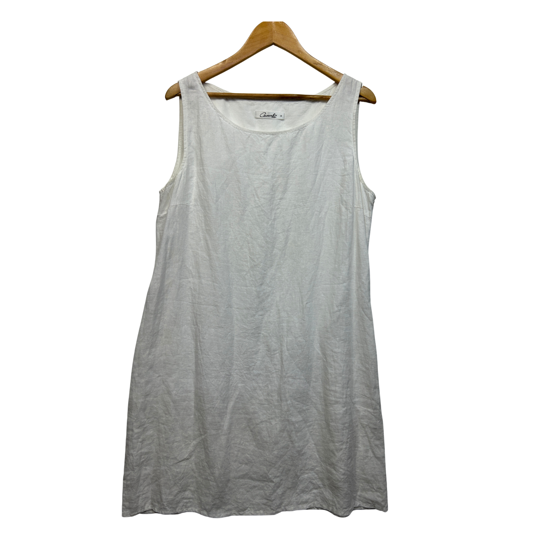 Carmel's Designs Natural Linen Sleeveless Dress - Size 16