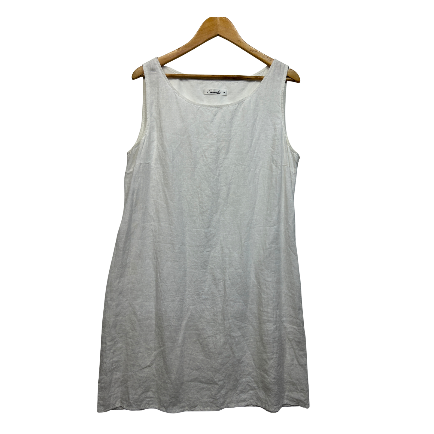 Carmel's Designs Natural Linen Sleeveless Dress - Size 16