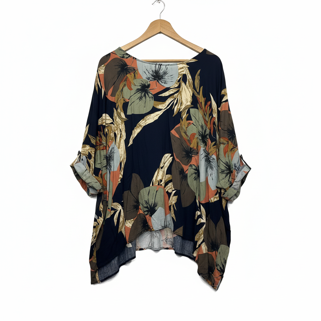 Caroline Morgan Multicoloured Floral Tunic - Size 16/18