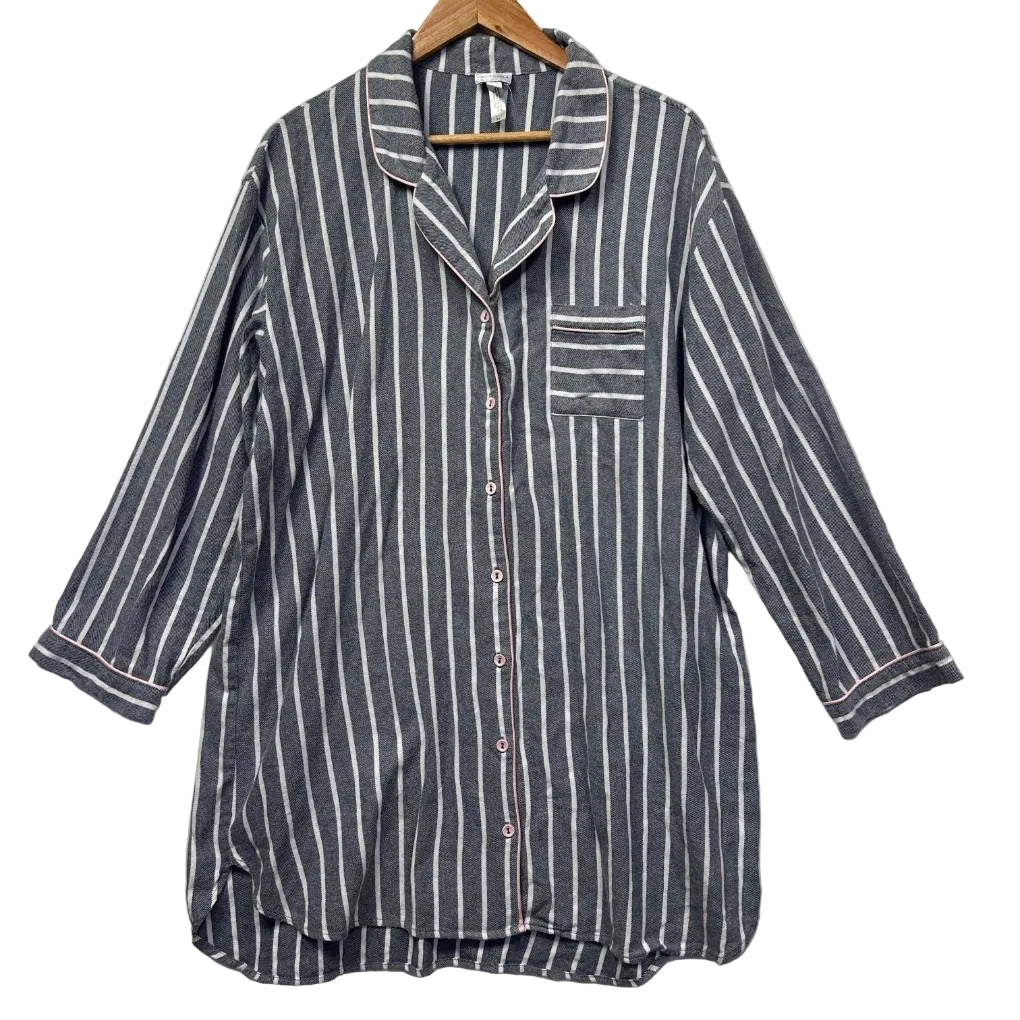 Chloe & Lola Grey Cotton PJ Sleep Shirt - Size XL