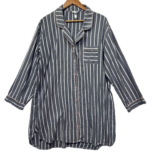 Chloe & Lola Grey Cotton PJ Sleep Shirt - Size XL
