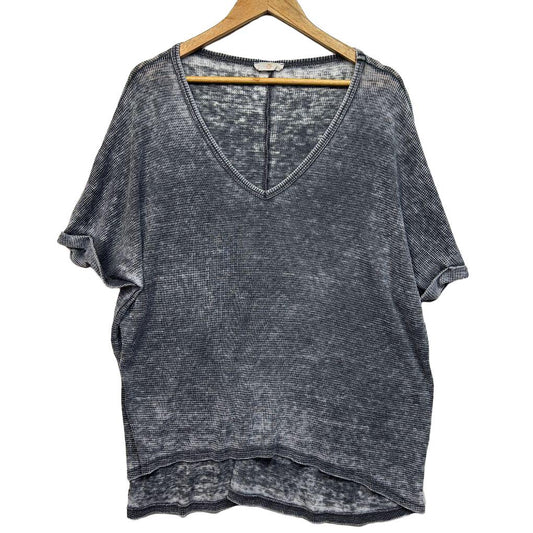 Chrysanthemum Grey Cotton Top - Size 12/14