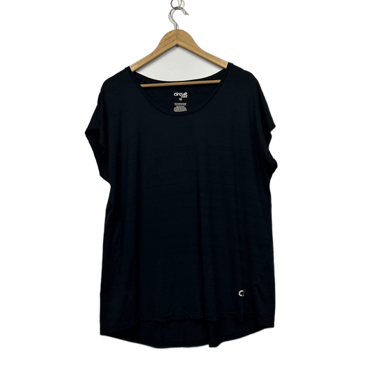 Circuit Curve Black Short Sleeve Activewear Top Size 16