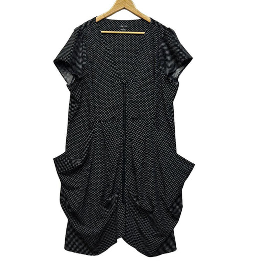 City Chic Black Dots Plus Size Dress - Size XL/22