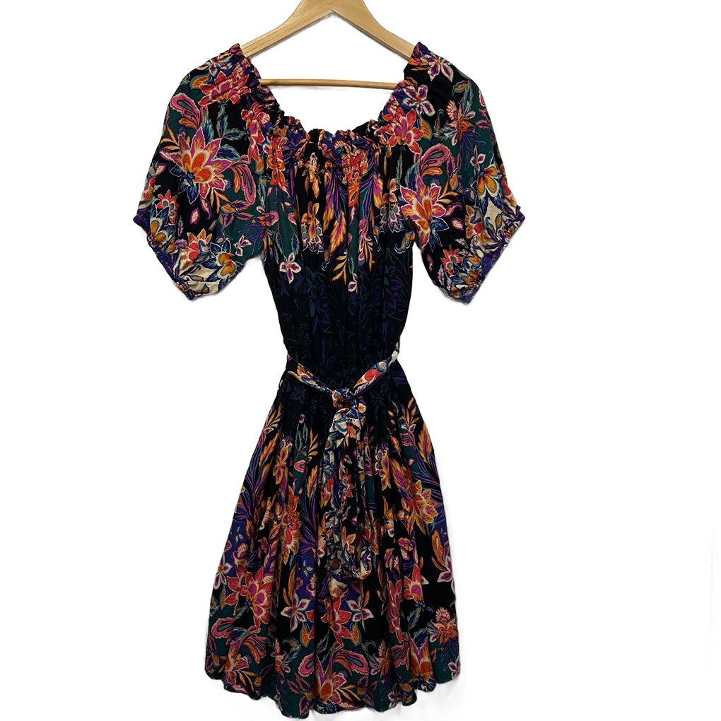 City Chic Black Floral Dress - Size 16/S