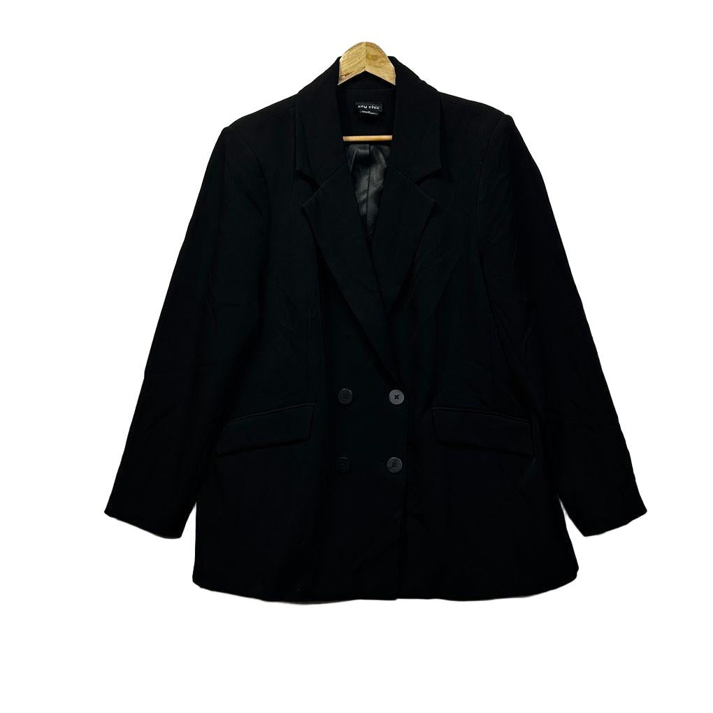 City Chic Black Plus Size Blazer Jacket- Size M/18