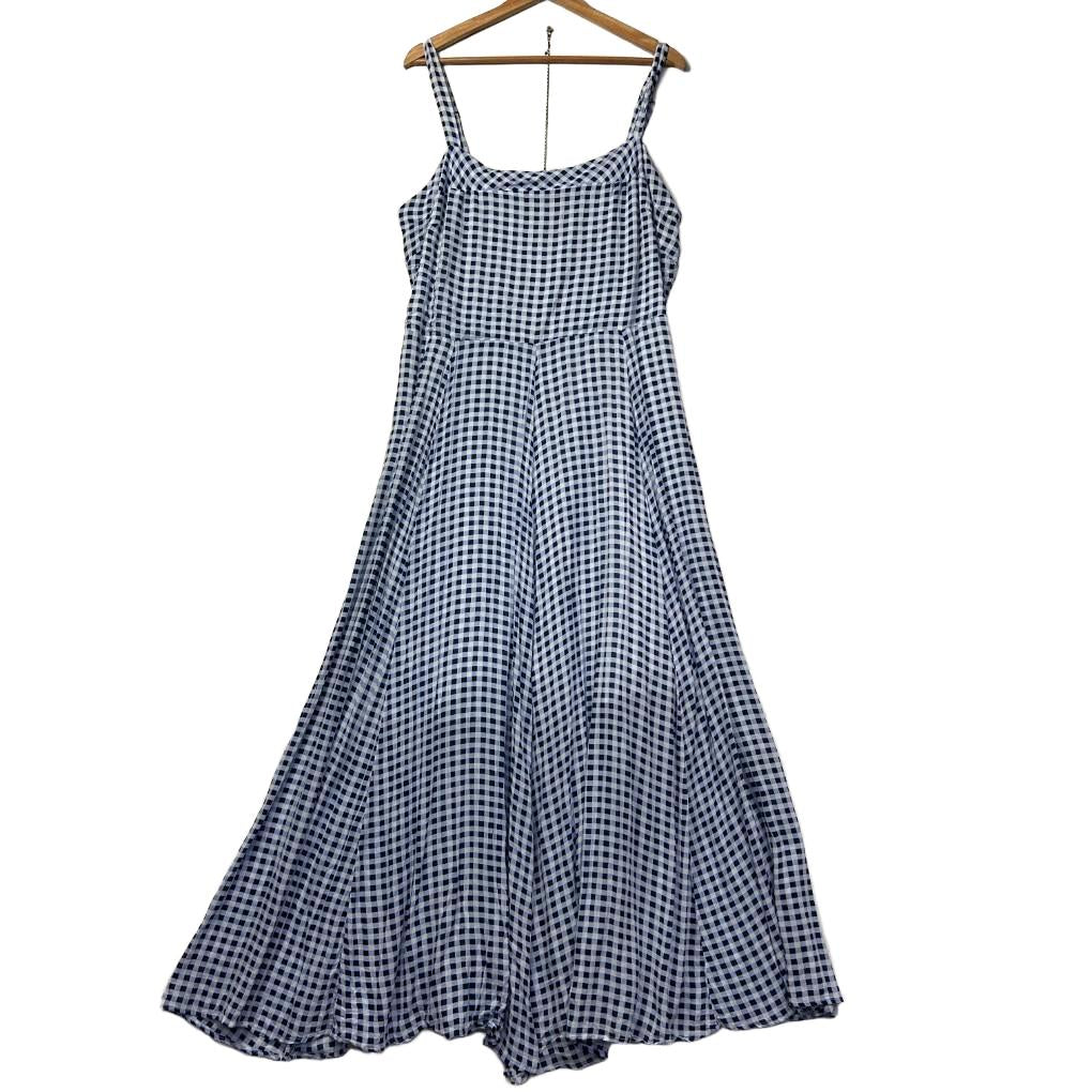 City Chic Gingham Check Blue Maxi Dress - Size 16/S