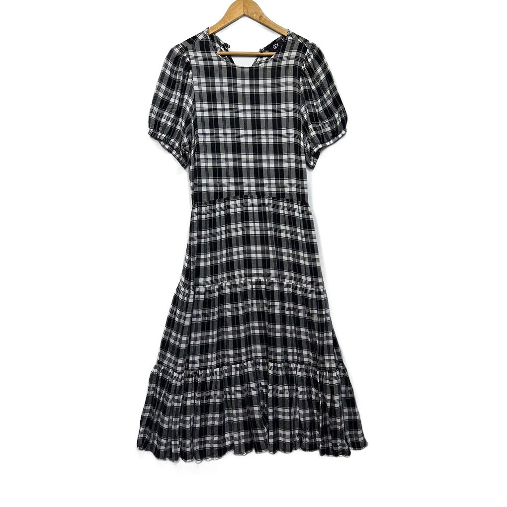 City Chic CCX Black Check Dress - Size 14/XS