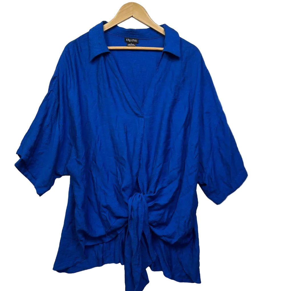 City Chic Cobalt Blue Top - Size 20