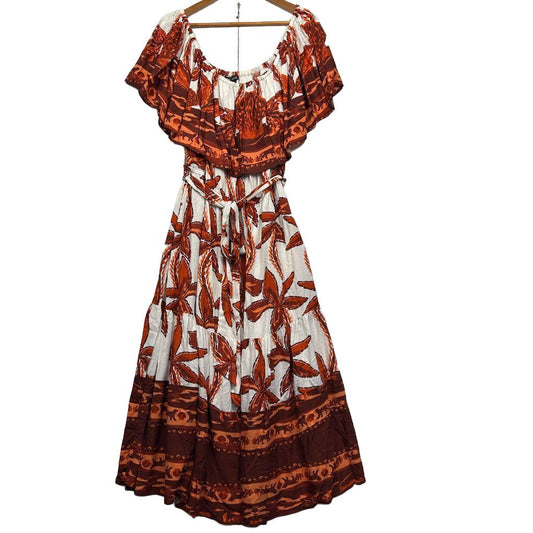City Chic Cream Floral Maxi Dress - Size 22/XL