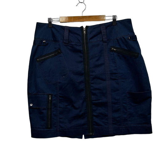 City Chic Denim Mini Cotton Skirt - Size 16