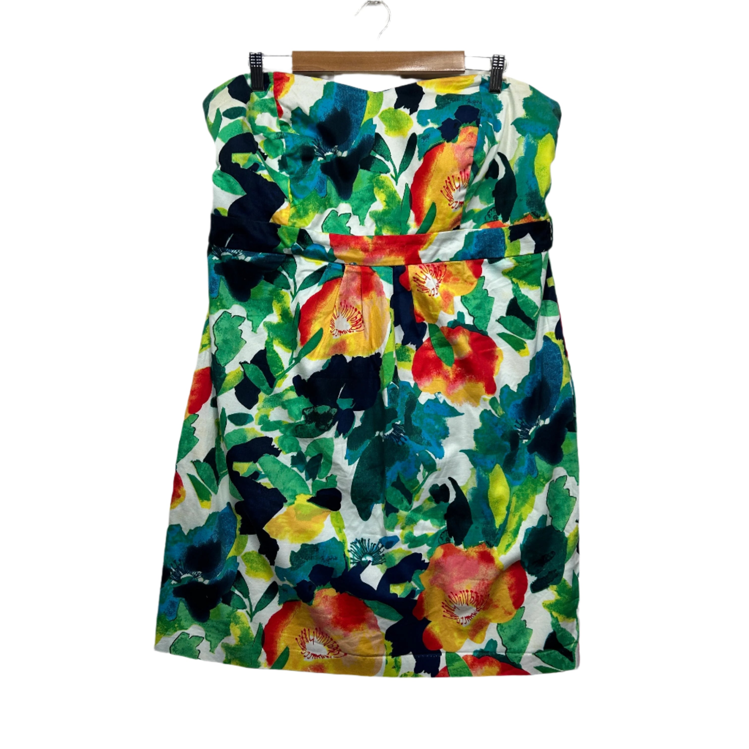 City Chic Dress Size 18 Medium Plus Floral Strapless Cocktail