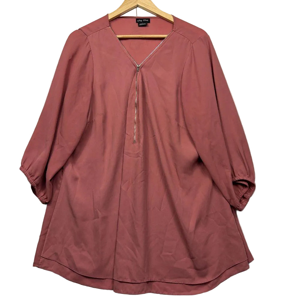 City Chic Dusty Pink Shirt - Size 20/L