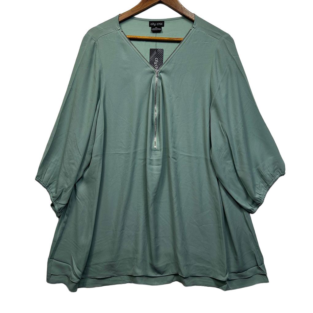 City Chic Green Top - Size 24/XXL