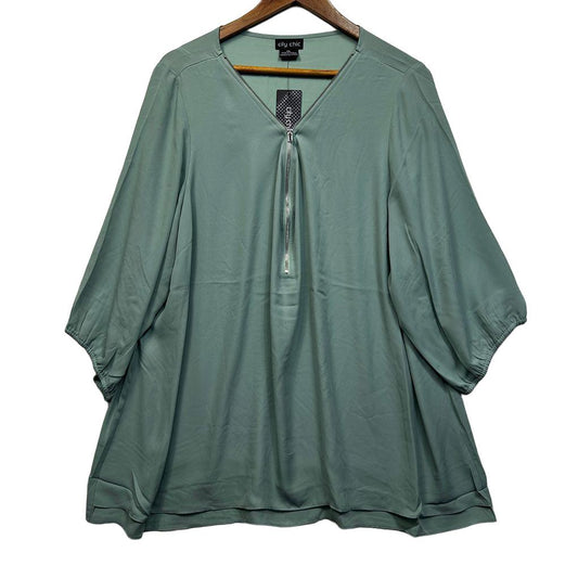 City Chic Green Top - Size 24/XXL