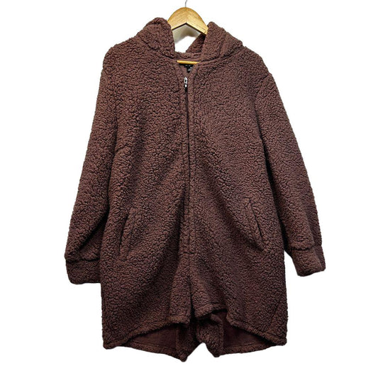 City Chic Mauve Sherpa Snuggle Romper - Size 18/M