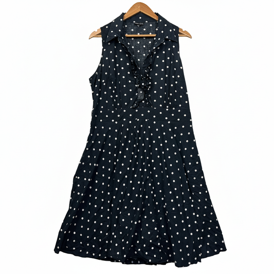 City Chic Navy Polka Dot Dress - Size 14/XS
