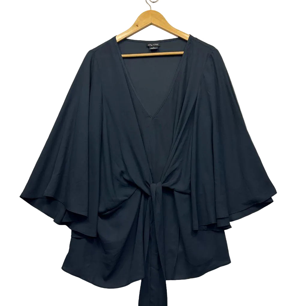 City Chic Black Top - Size 18/M